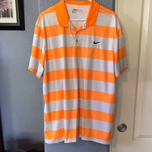 Nike Other - Nike Men's Polo Shirt in Vibrant Orange and Subtle Gray